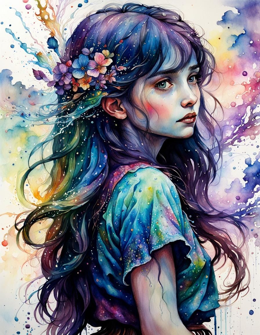 Splashy Watercolor Visual Masterpiece in Pastel