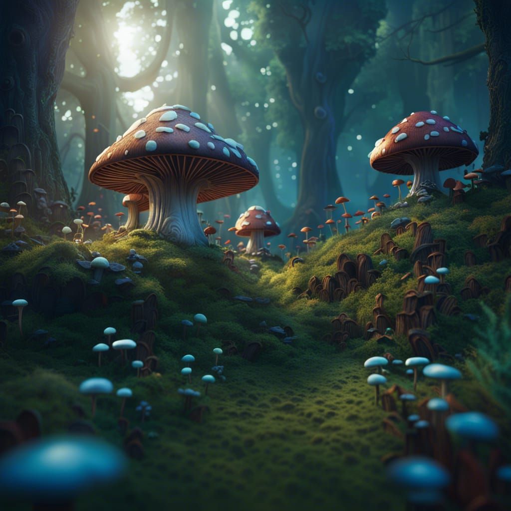 Enchanted Mushroom Forest: Fantasy Concept Art