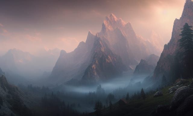 Titan Overwhelming Mountains: Ethereal Fantasy Photography