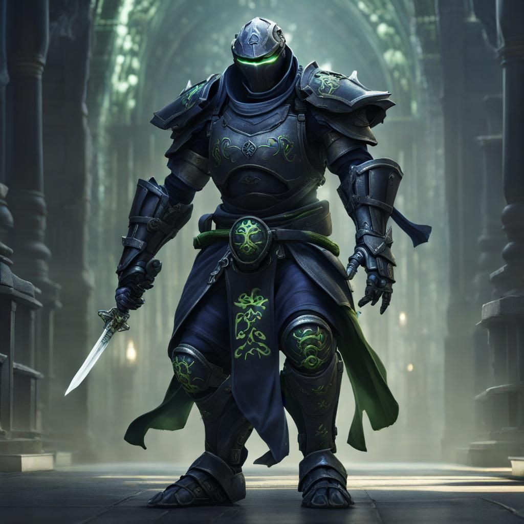 Hyperdetailed Warforged Ninja in Dark Fantasy Style