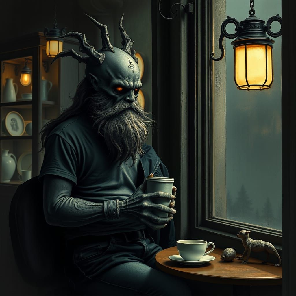 Charon's Coffee in Moody Gothic Style