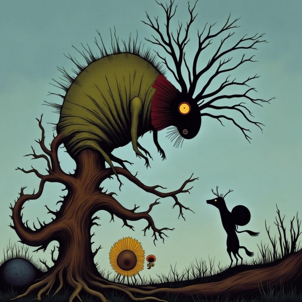 Abstract AI Image Evokes Solitude and Nature