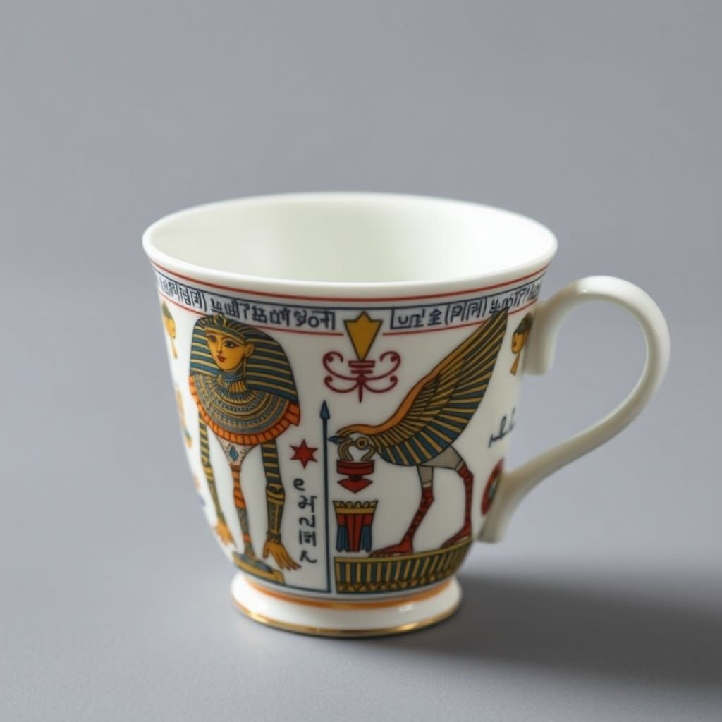Egyptian Robot Patterns on China Cup