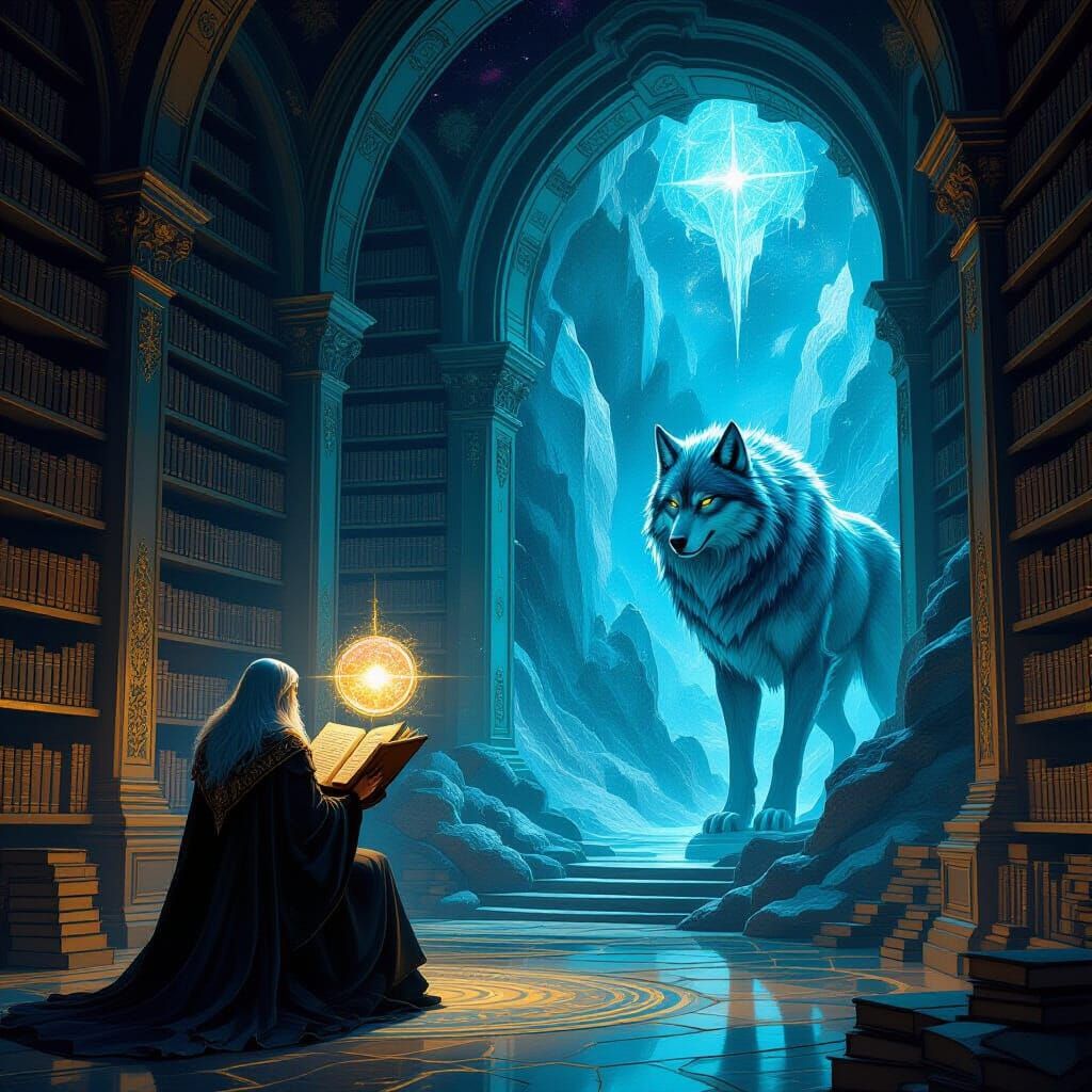 Fantasy Art: Scholars, Wolf Spirits, and Cosmic Love