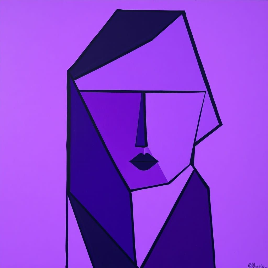 Abstract Woman Portrait in Kazimir Malevich Style