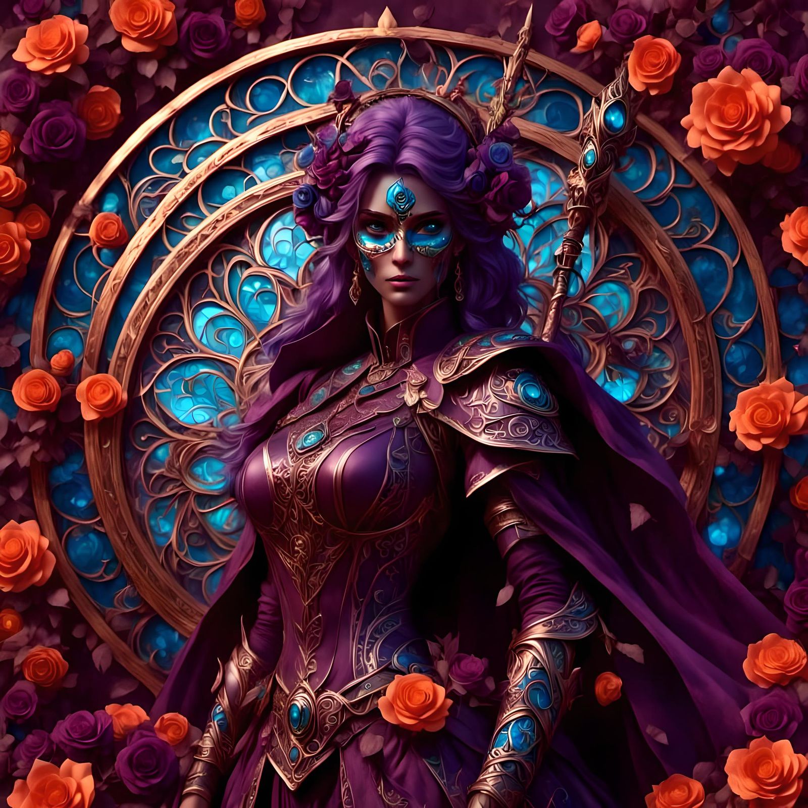 Female Student Wizard, Wielding Staff