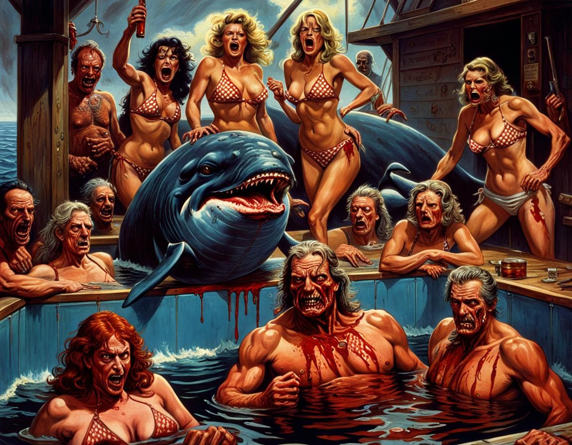 1980s Horror Film Movie Poster: "Whale Bikini Hot Dog Blood ...