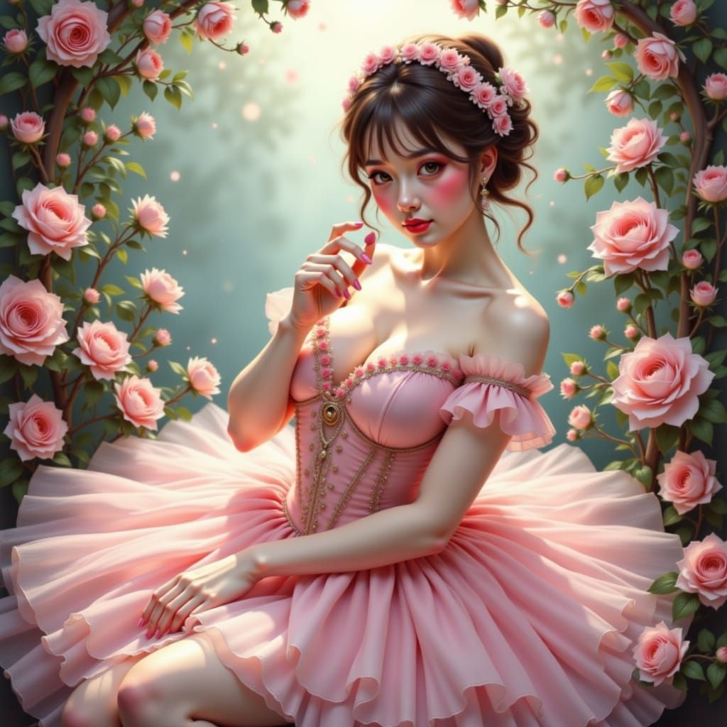 Anime Ballerina in Ethereal 3D Art Style