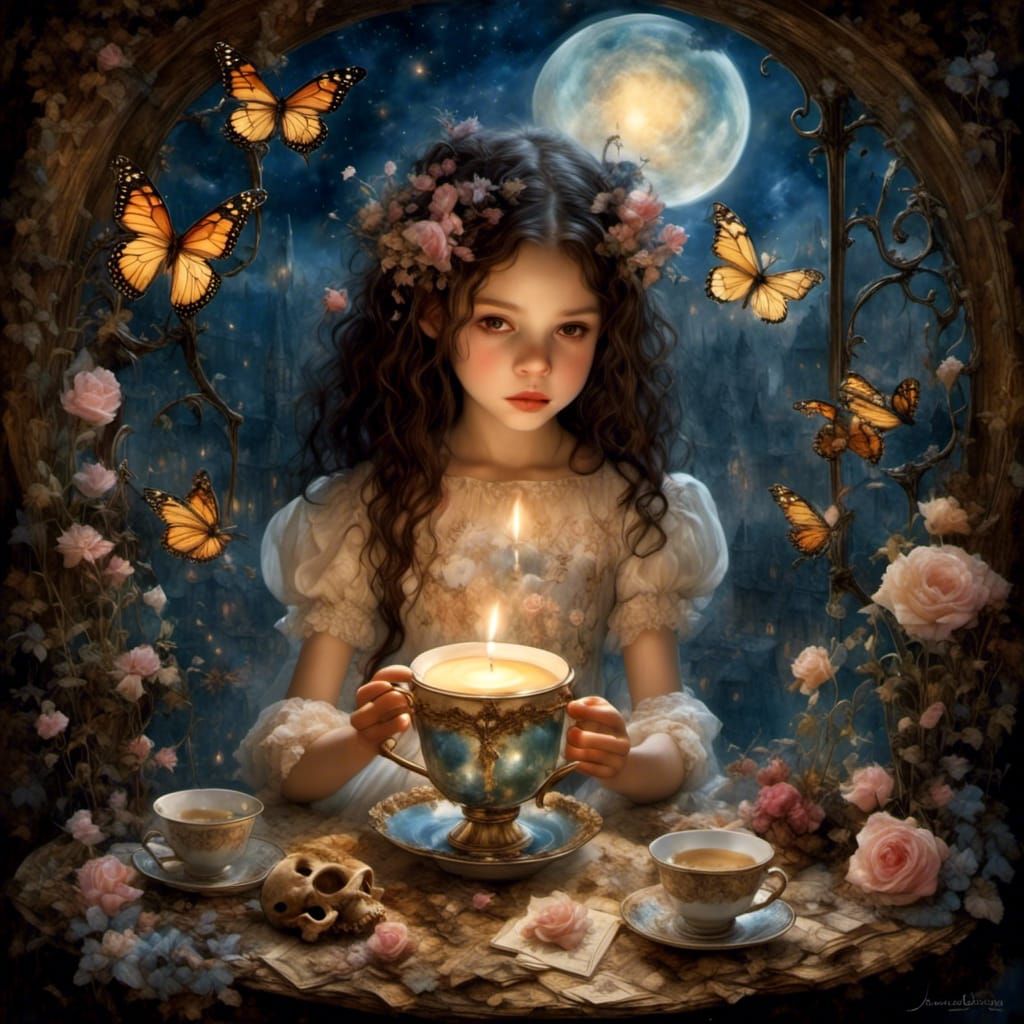 Twilight Moon in Glass, Fantasy Art Style