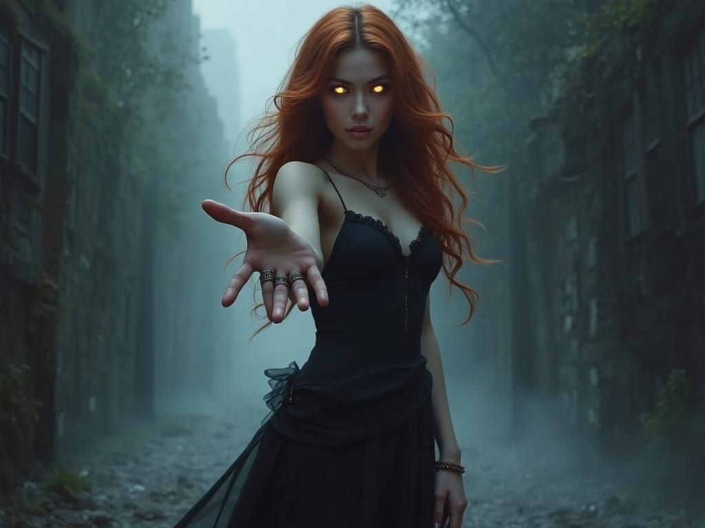 Mysterious Woman in Dark Fantasy Style