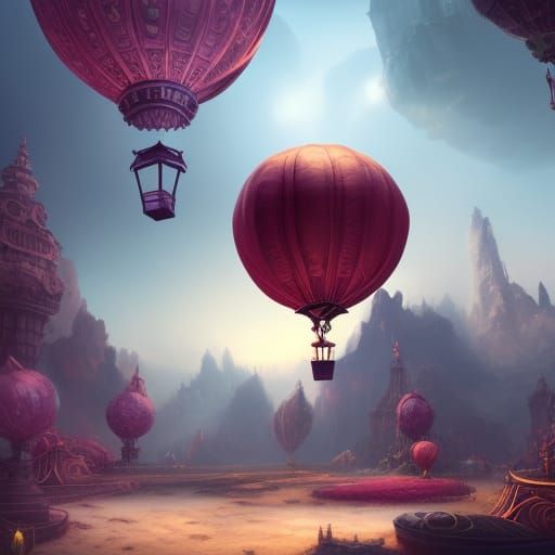 Fantastical Balloons in Deep Color Matte Painting