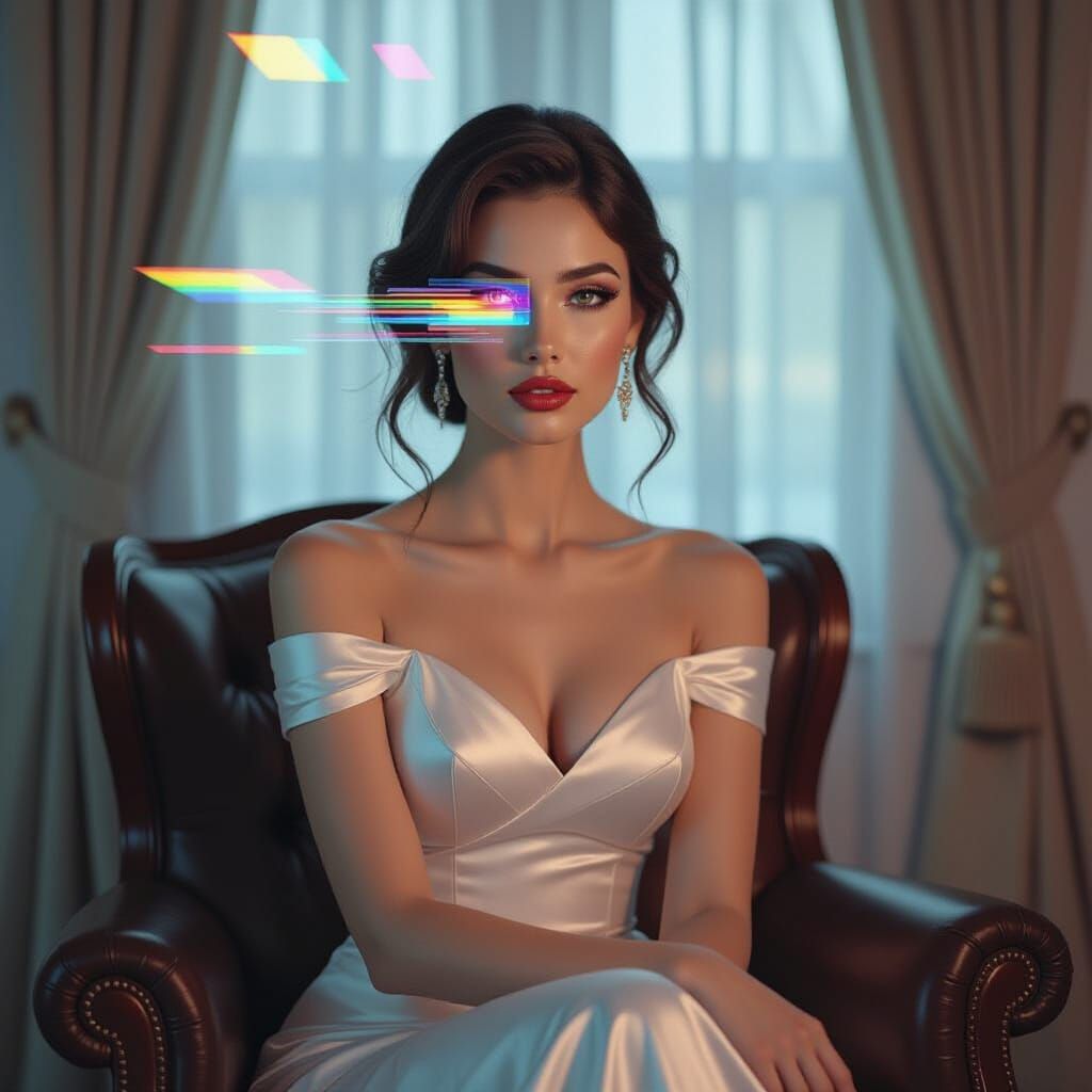 Distorted Portrait with Digital Glitch Effects