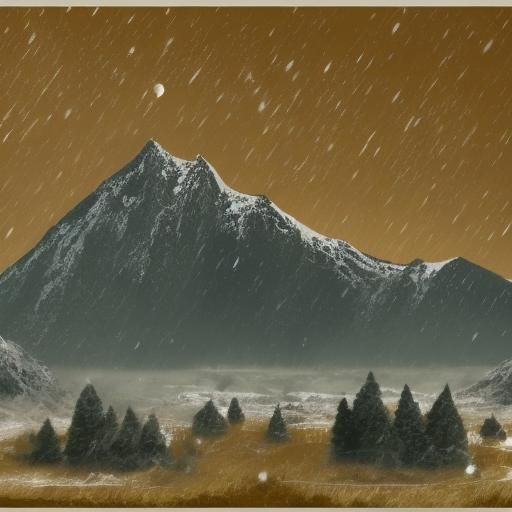 Mongolian Winter Steppe Under Moonlight