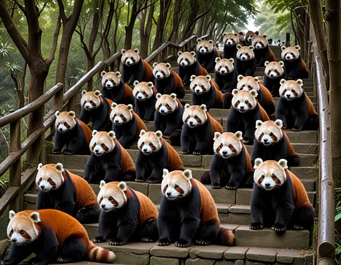 Pandas Pay Homage to Red Panda King on Imperial Throne