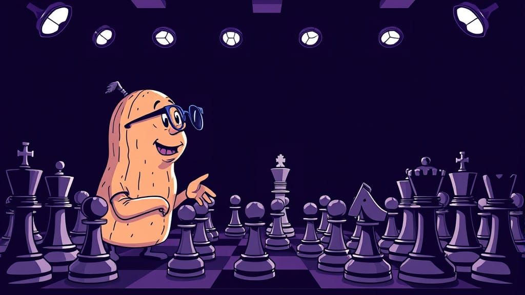 Peanut Professor Teaches Chess in a Darkened Classroom