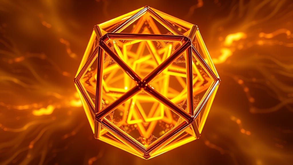 Icosahedron Structure with Plasma Fire in 3D