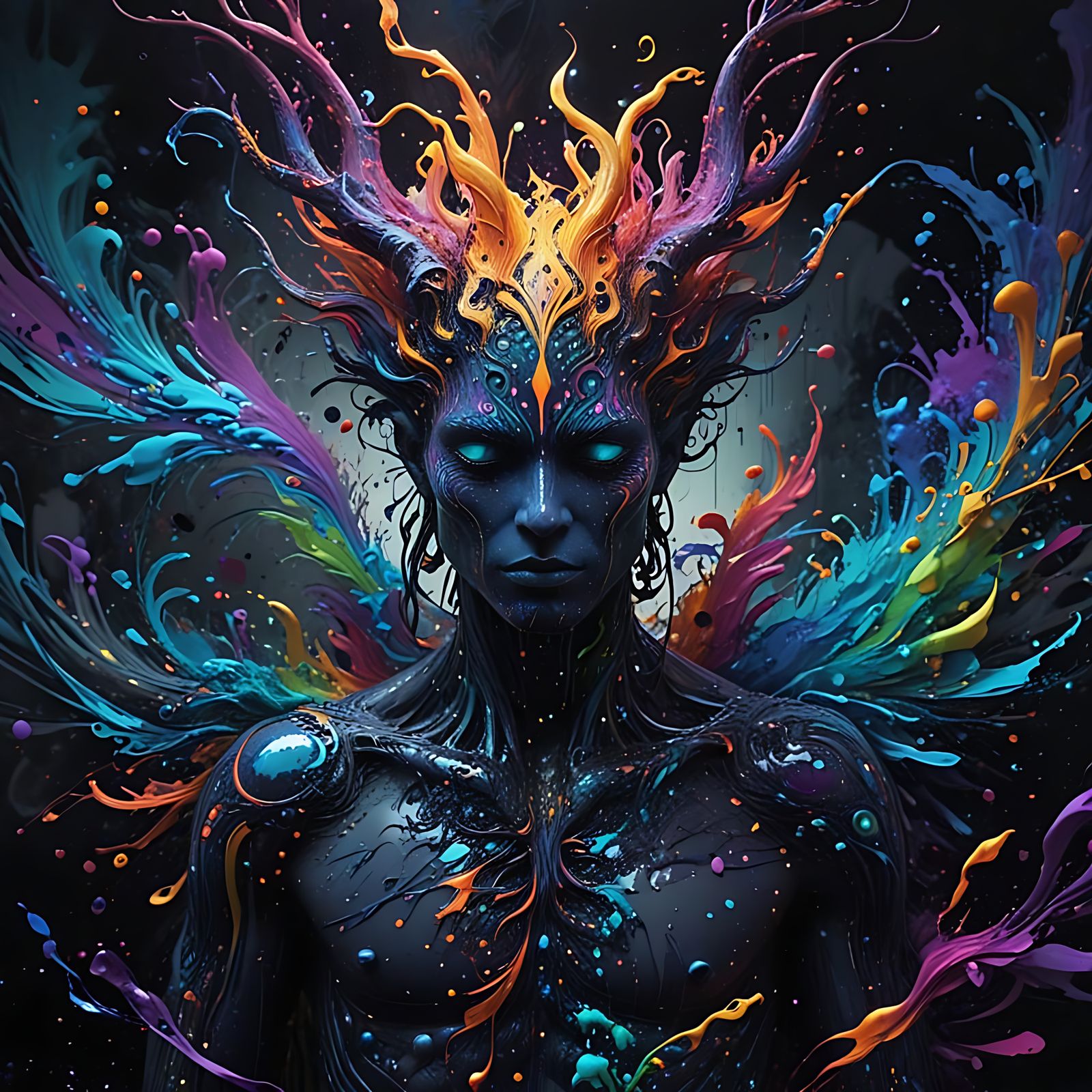 Ethereal Fantasy Graffiti in Vibrant Polychromatic Colors