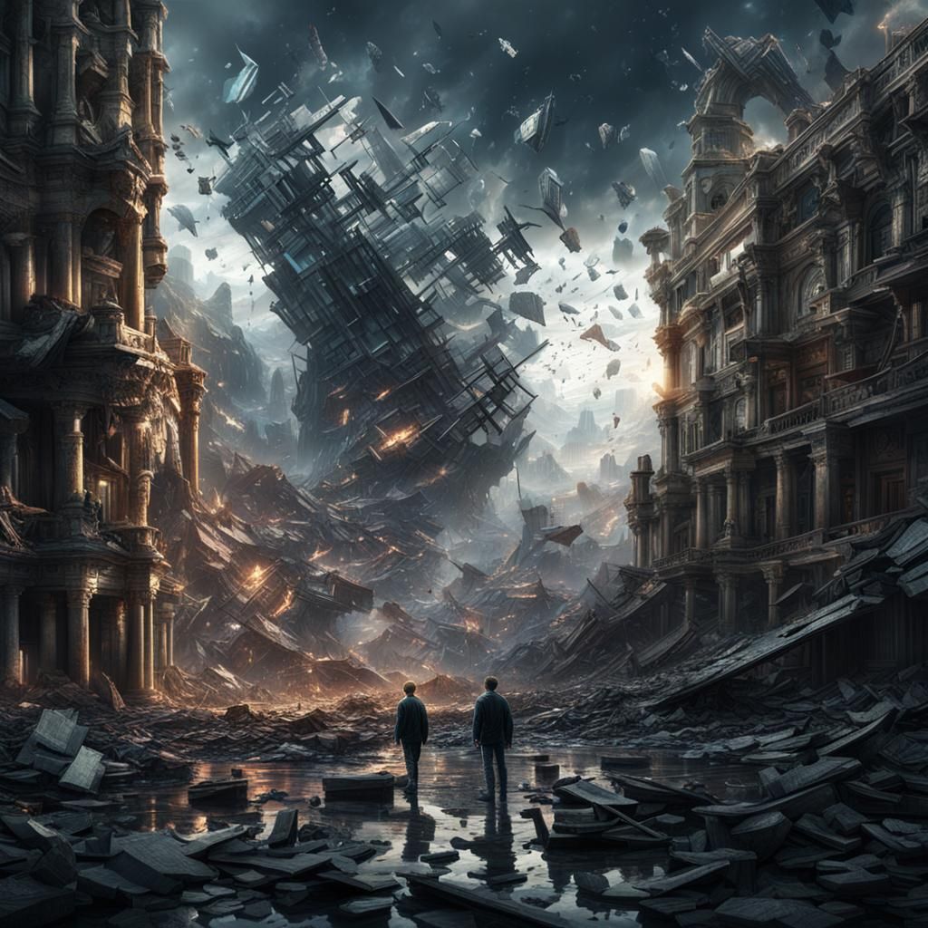 Dramatic Shattered Reality Digital Matte Painting