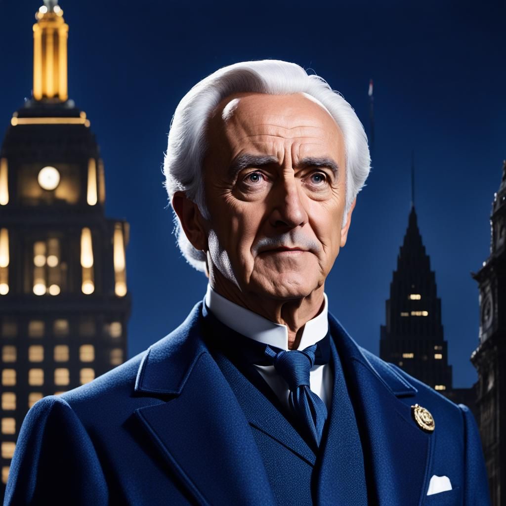 Photorealistic Portrait of Mayor in Gotham City