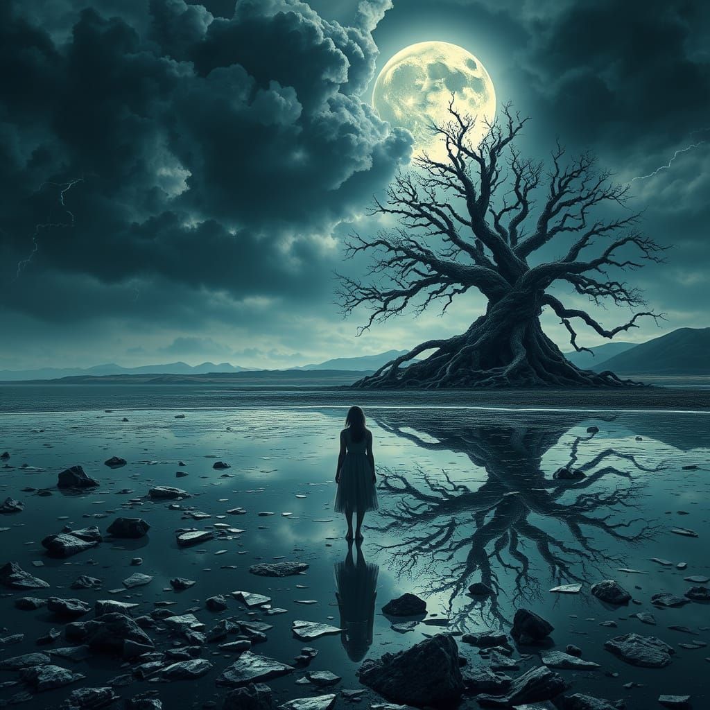 Shattered Dreams: Moody Digital Painting of Loss