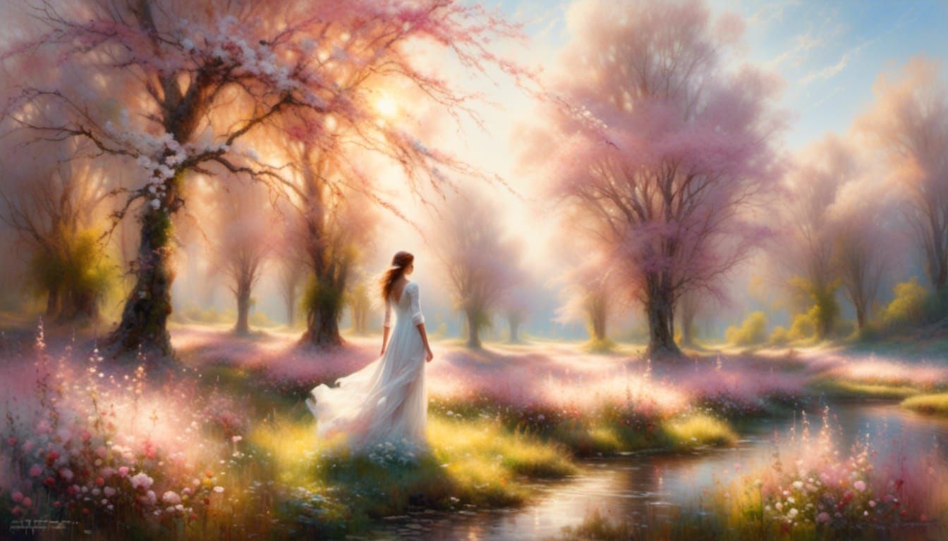 strolling through the cherry blossoms