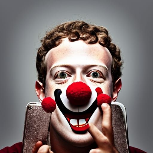 Clown Juggling Pins: Professional Color Portrait