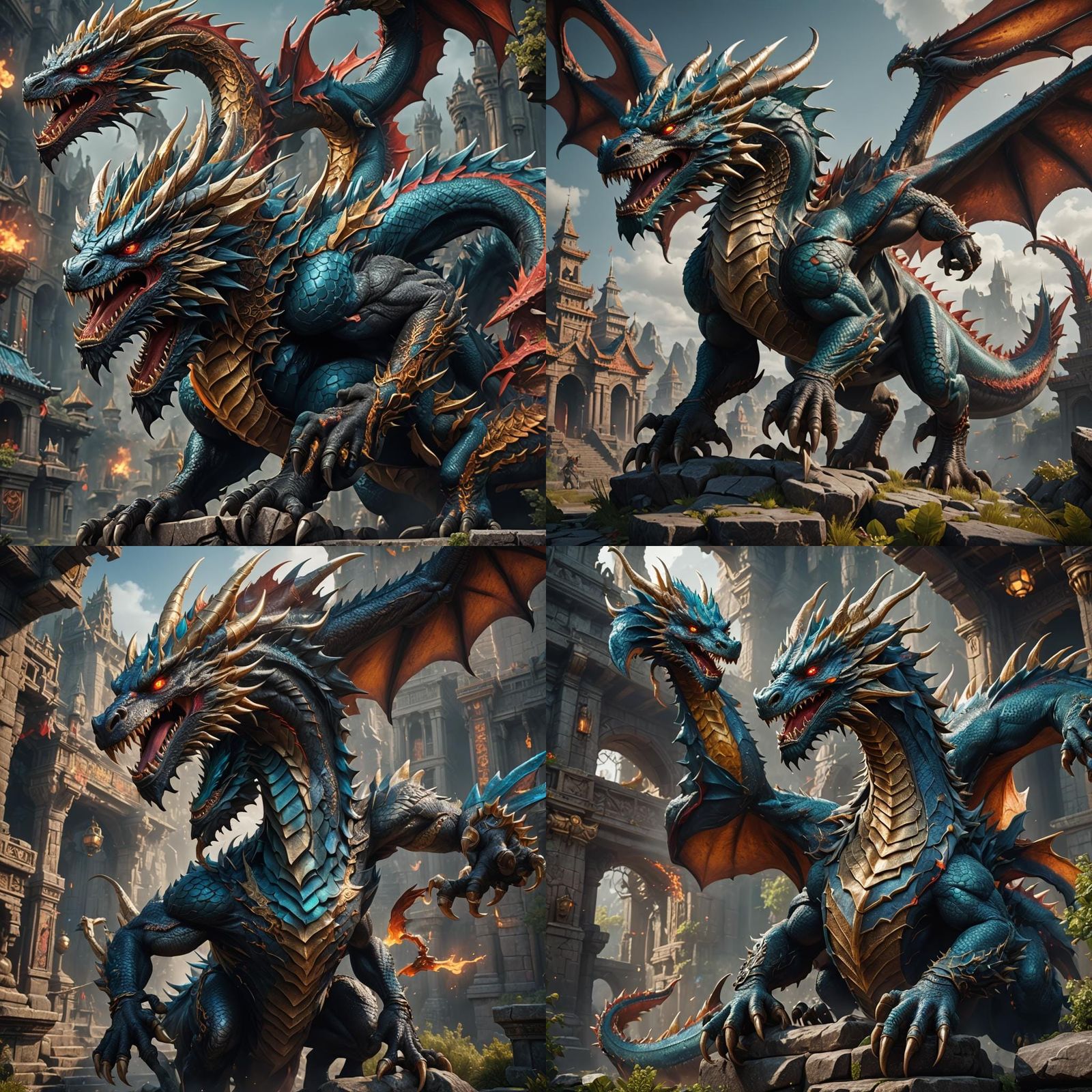 Fitness Dragon: Detailed Matte Painting