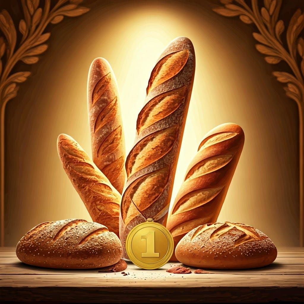 Baguette Wins Bread Competition in Storybook Illustration