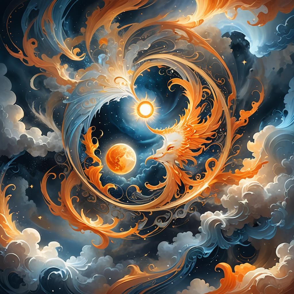 Yin and Yang: Sun and Moon Fantasy Art