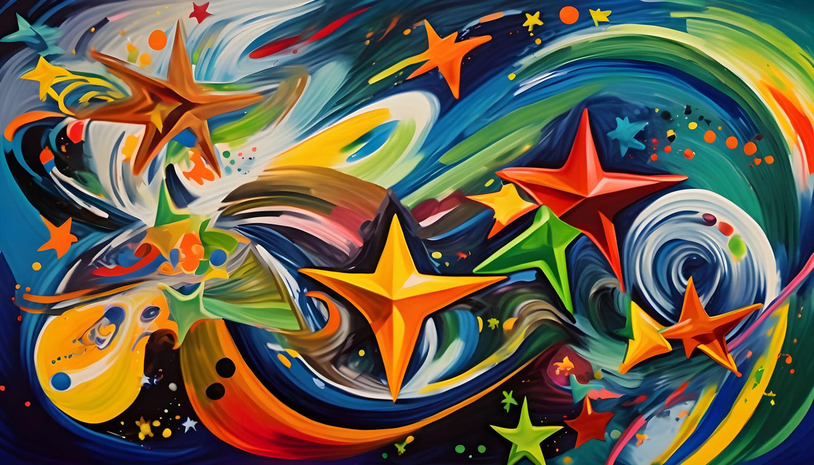 Surreal Abstract Vortex Maelstroms with Starry Plasma