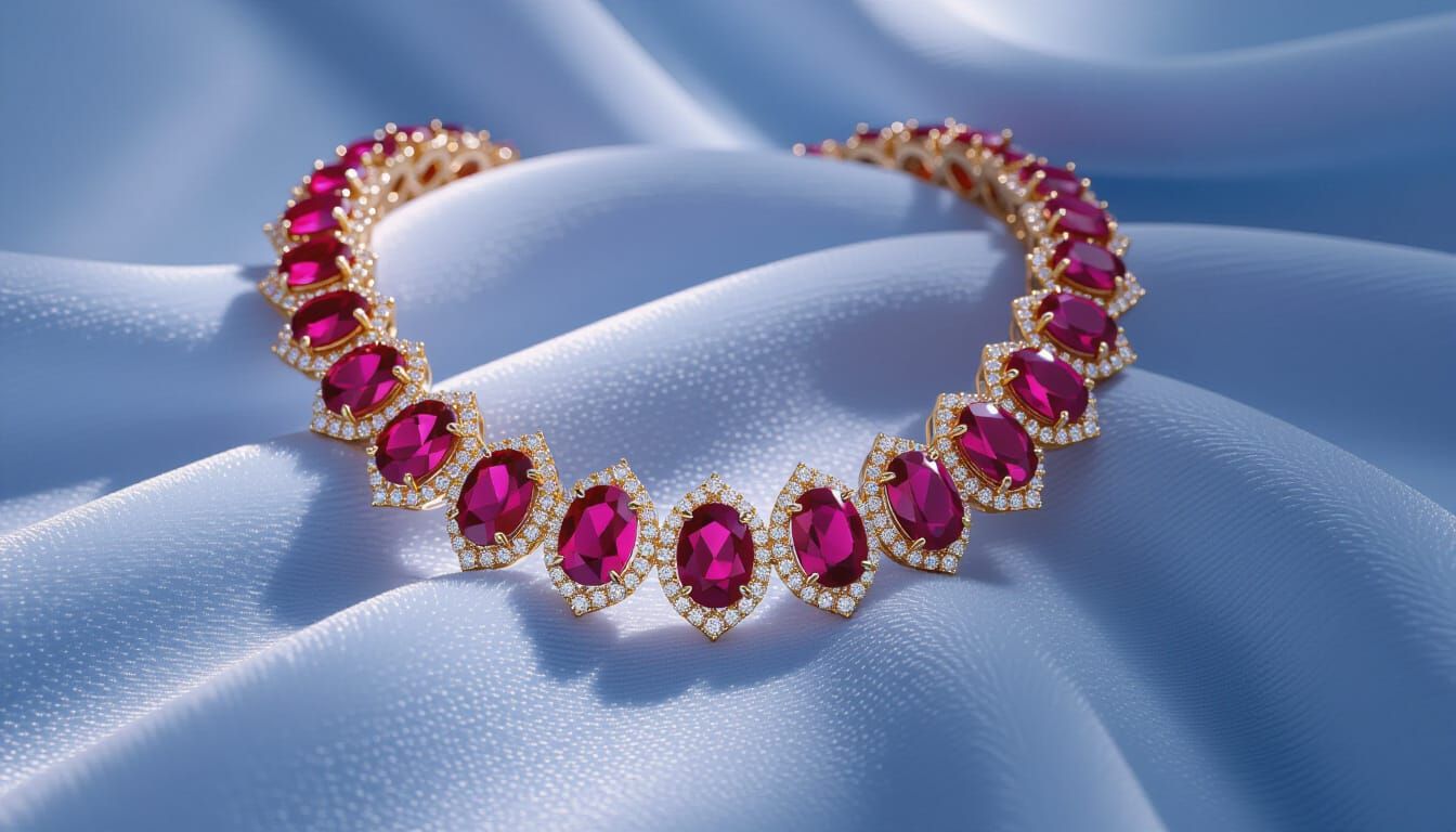 Regal Ruby and Diamond Necklace Photography