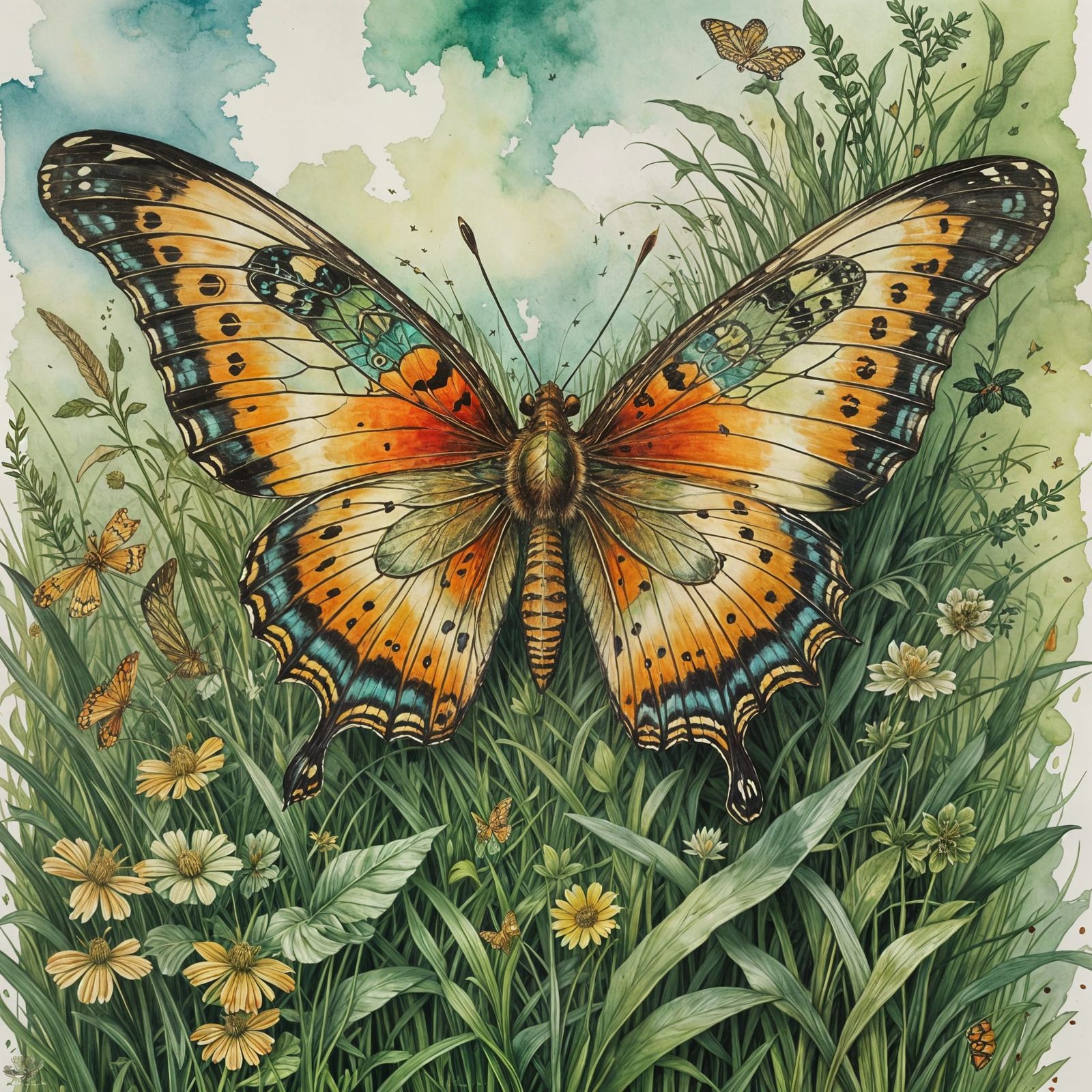 Giant Atlas Butterfly in Celtic Style