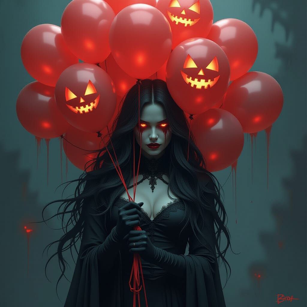 Zombie Scarlet Witch Holds Ominous Halloween Balloon