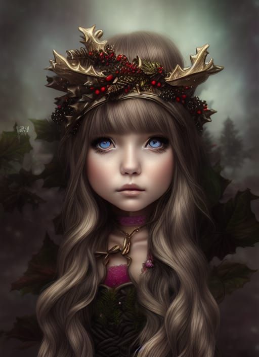 Yule Princess Portrait in Fantasycore Style