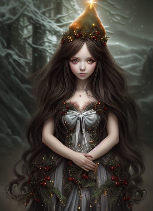 Yule Princess Portrait in Fantasycore Style