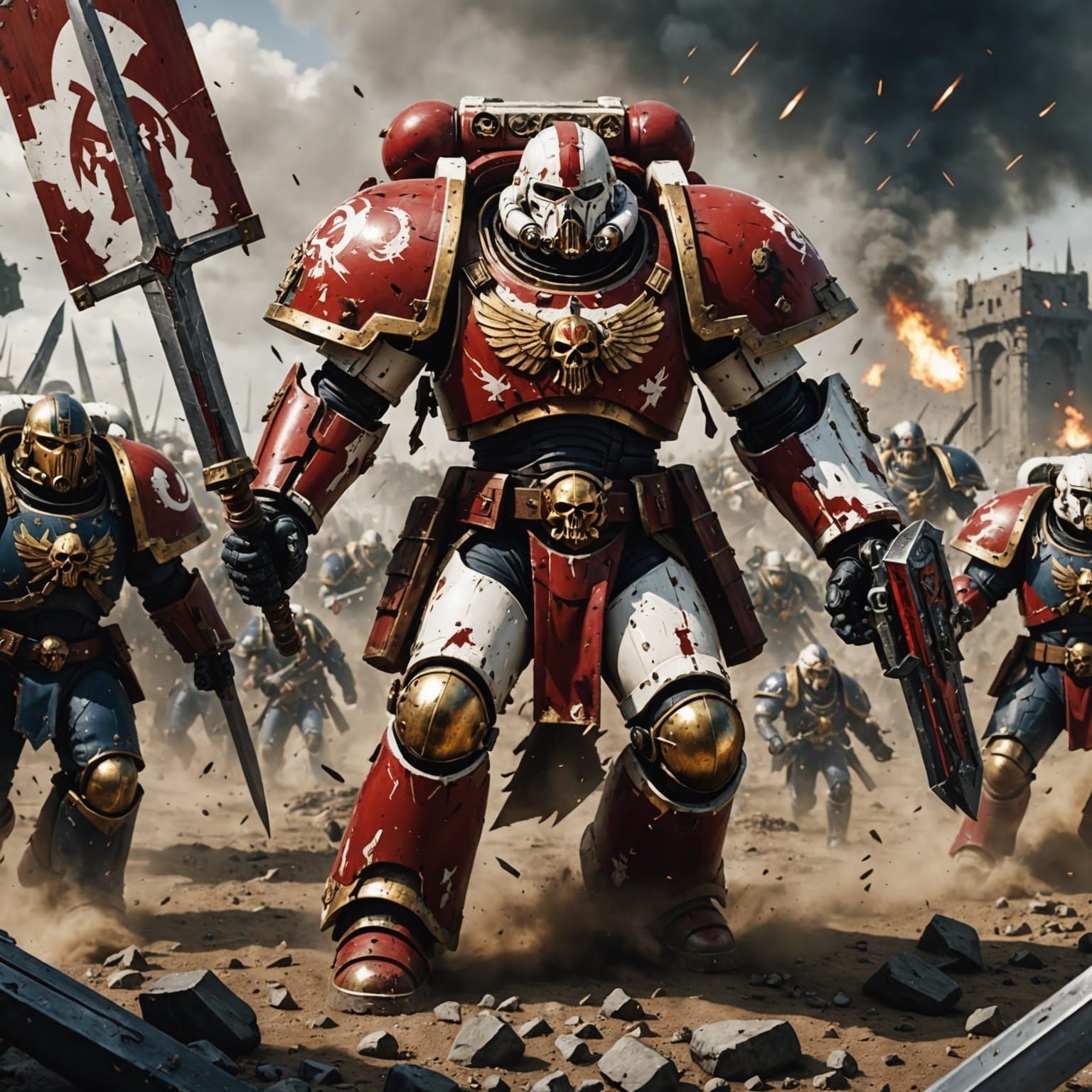 Warhammer 40k Space Marine on Battlefield