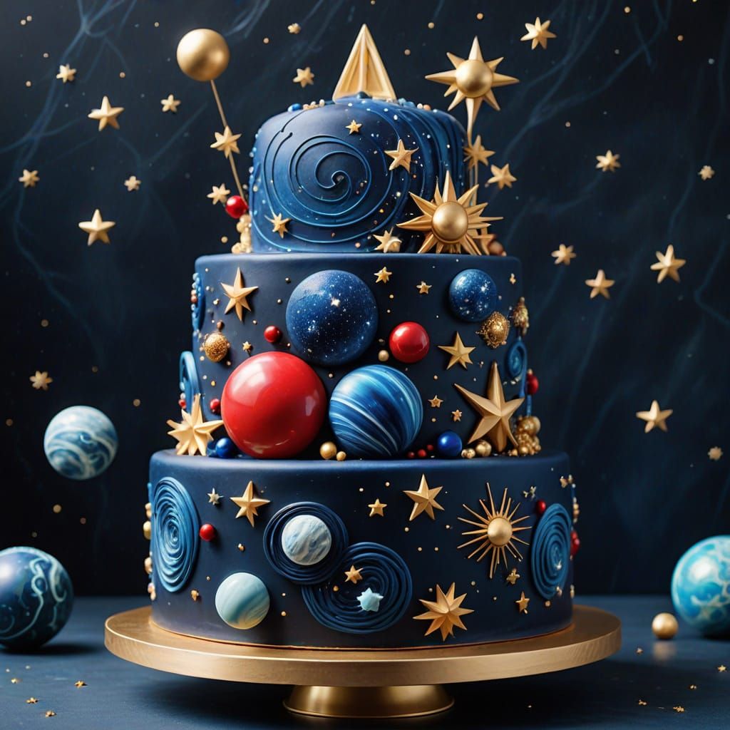 Cosmic Cake with Planets and Stars
