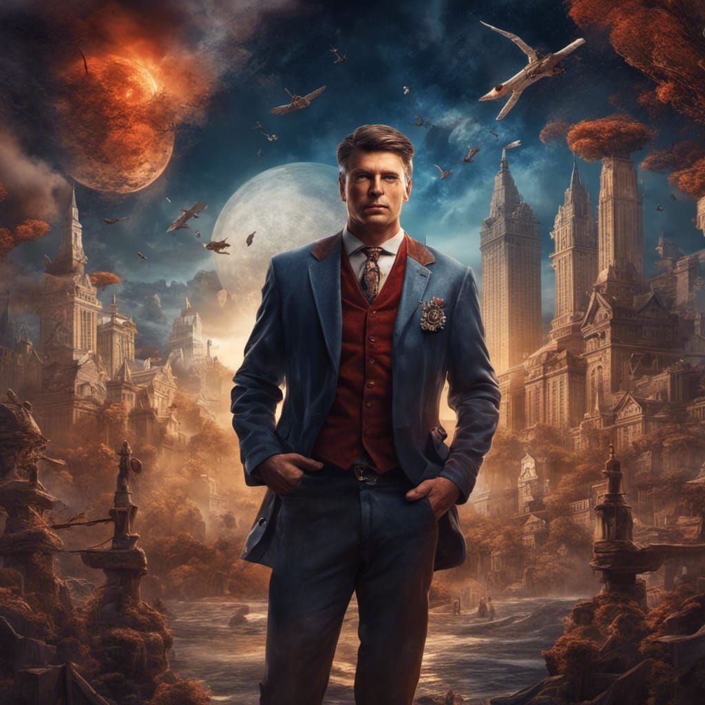 American Man Pursuing Dreams as Matte Painting