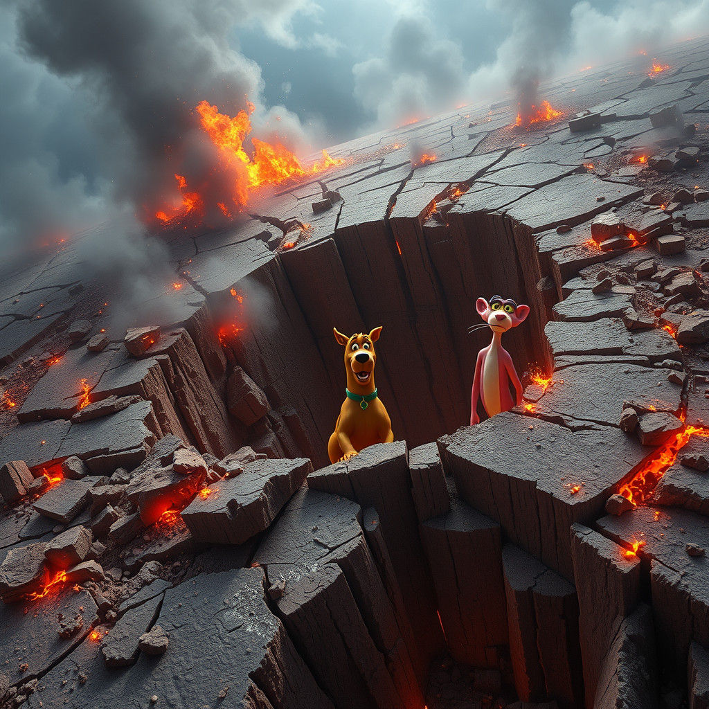 Earthquake Aftermath: Scooby Doo and Friends Escape