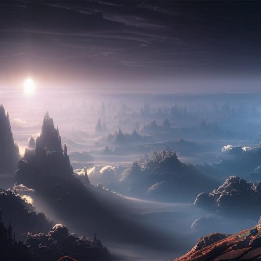 Epic Space Colony Digital Matte Painting