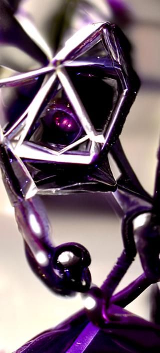 Eldritch Purple Crystal Hexahedron in Space