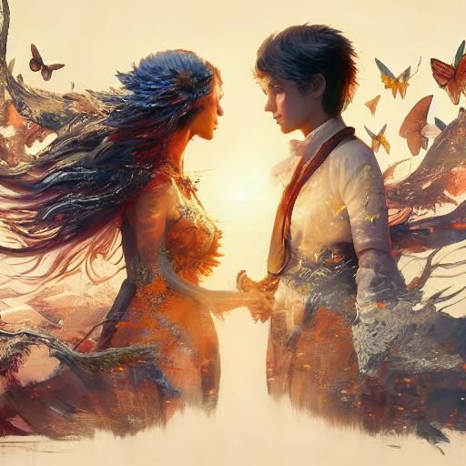 Chibi couple mail art ,dark hearts but full of  love and hap...