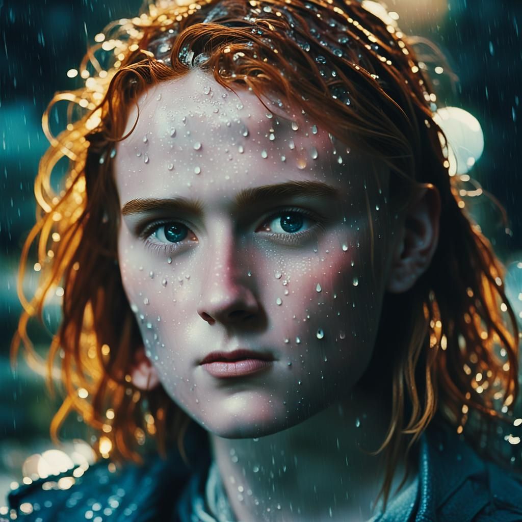 Rainy City Street at Dusk: A Cinematic Still