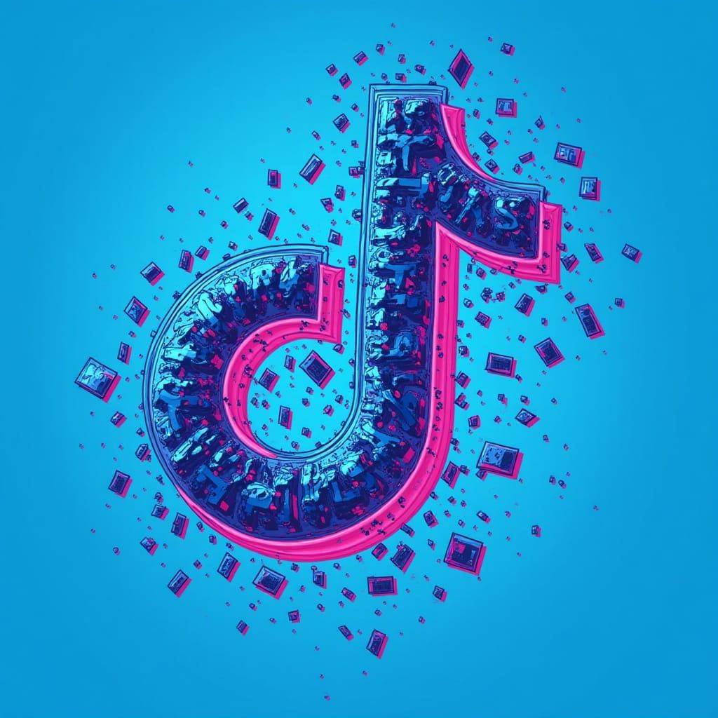 Abstract Logo for Short Videos in Electric Blue