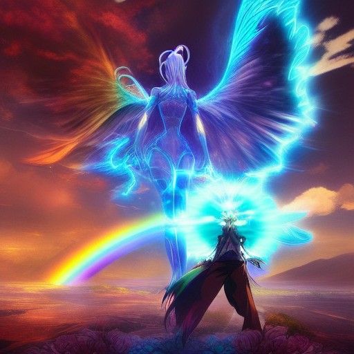 Rainbow Energy Tamers in Anime Style