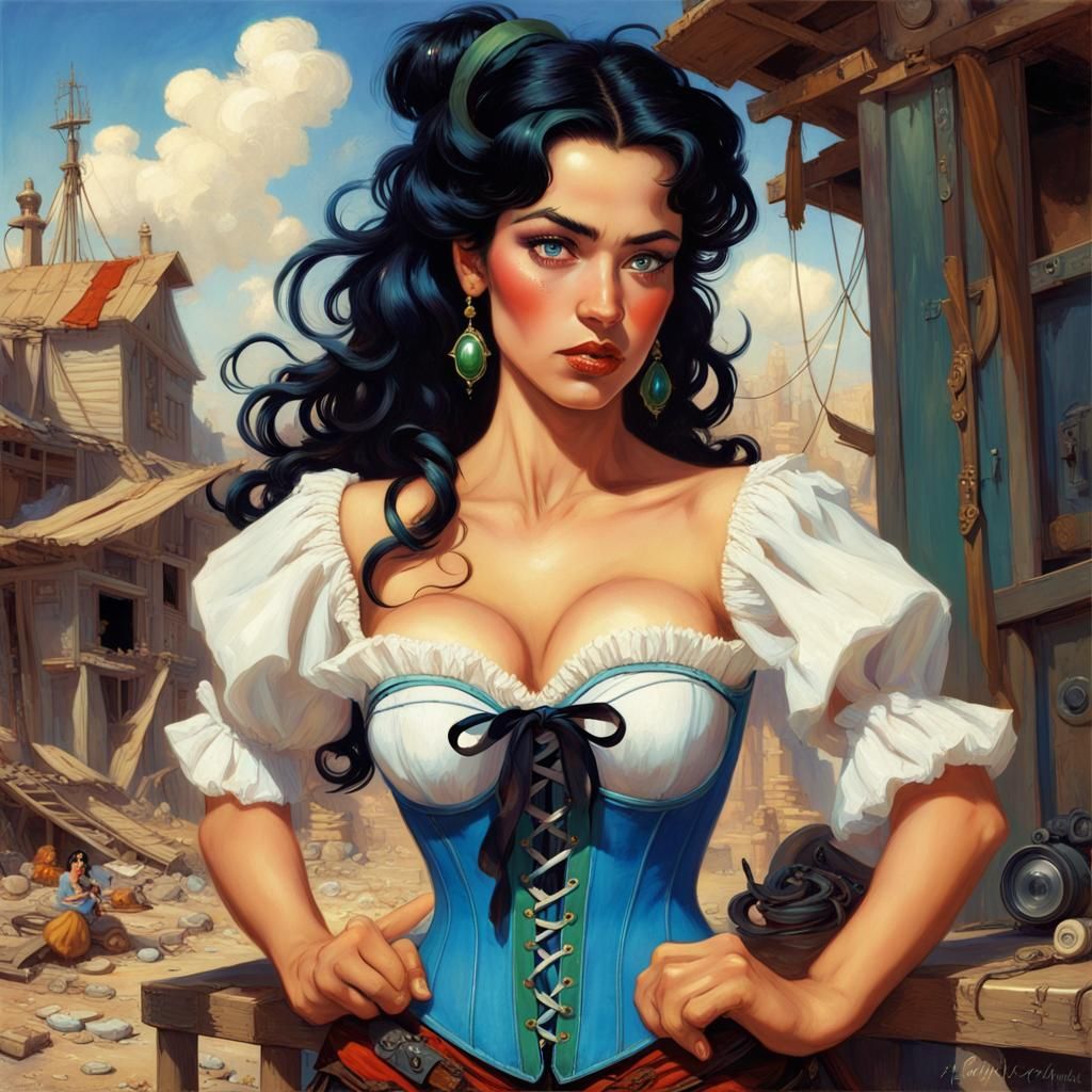 Post-Apocalyptic Esmeralda in Dystopian Setting