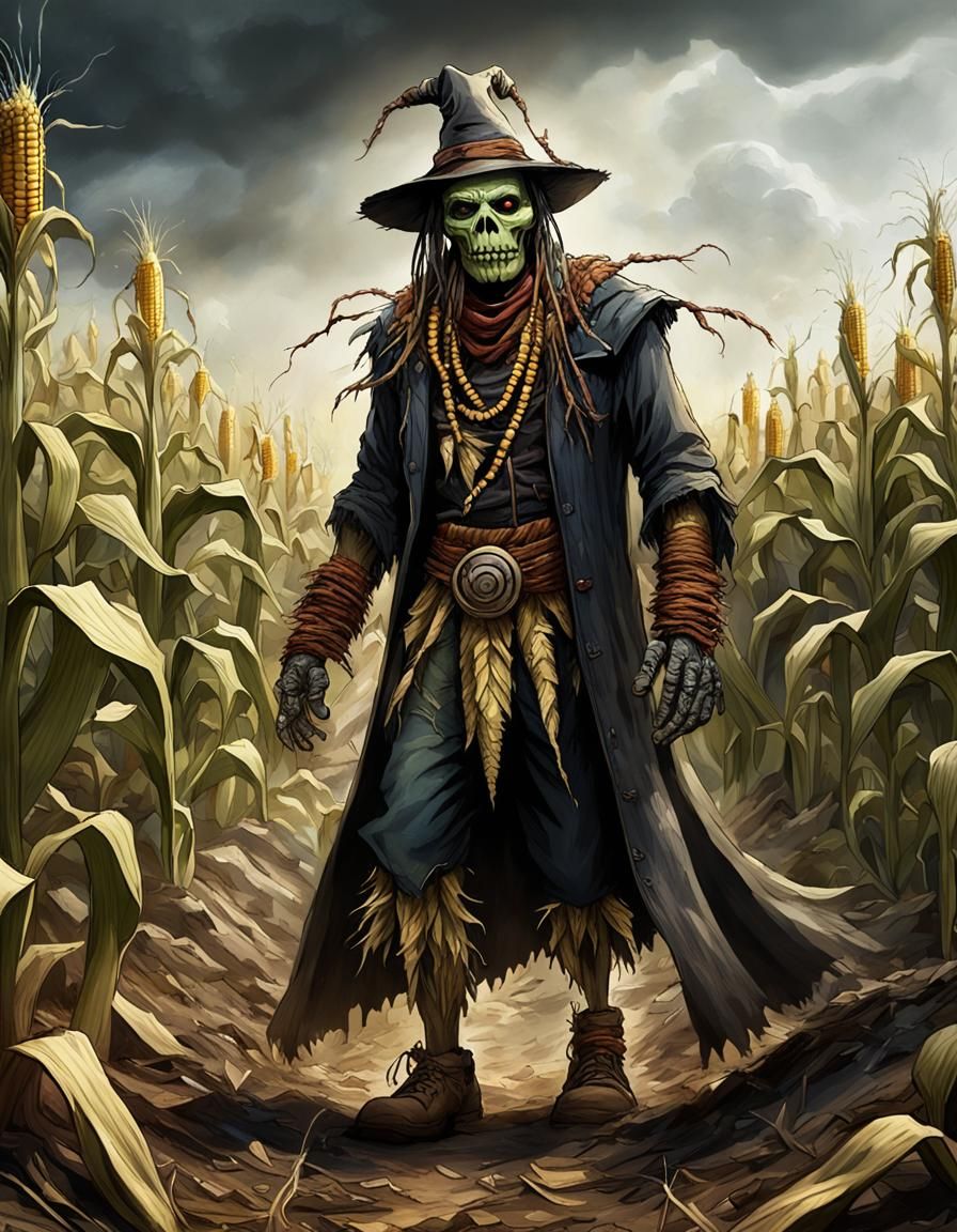 Voodoo Scarecrow Witch Doctor: Dark Fantasy Art