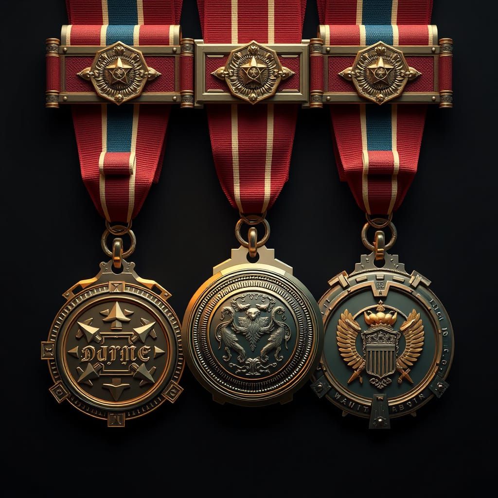 Medals in a Futuristic Aesthetic with Realistic Detail