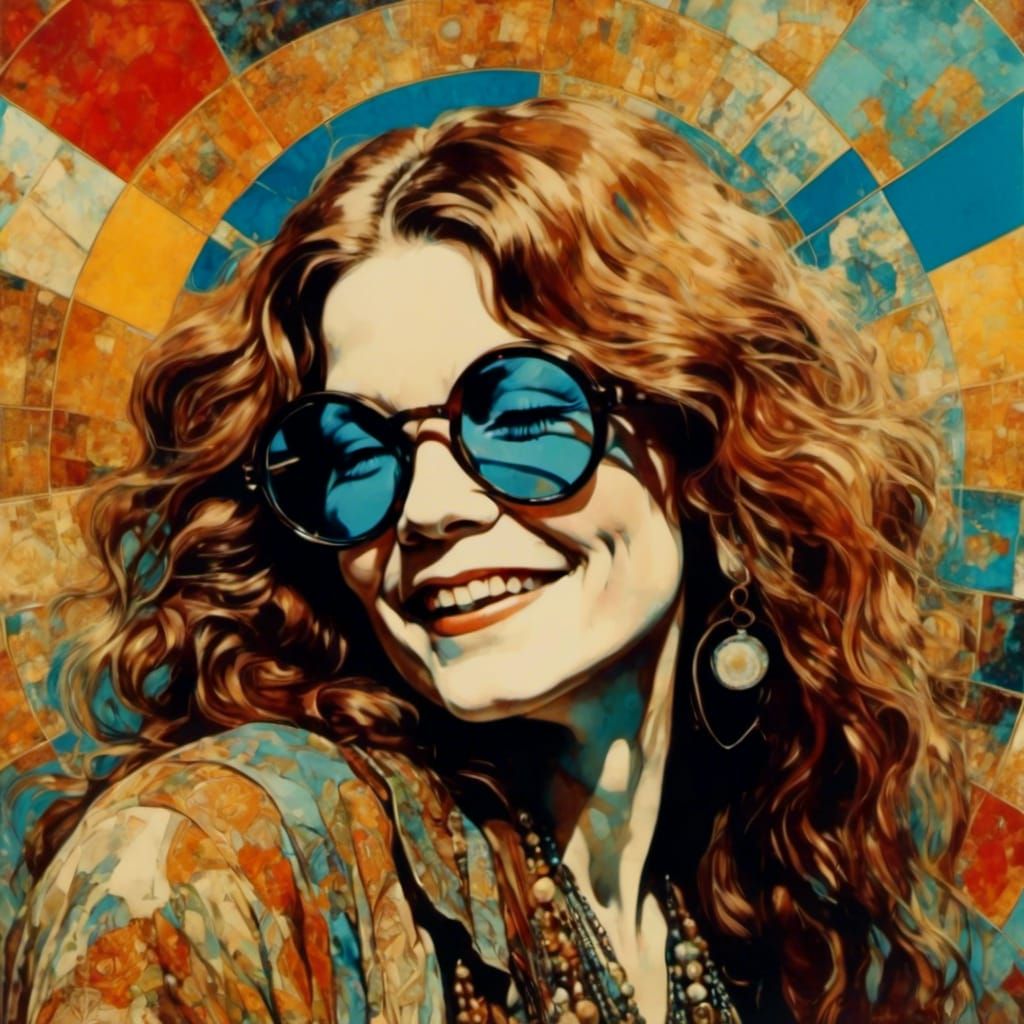 Janis Joplin Sings the Blues in Psychedelic Art