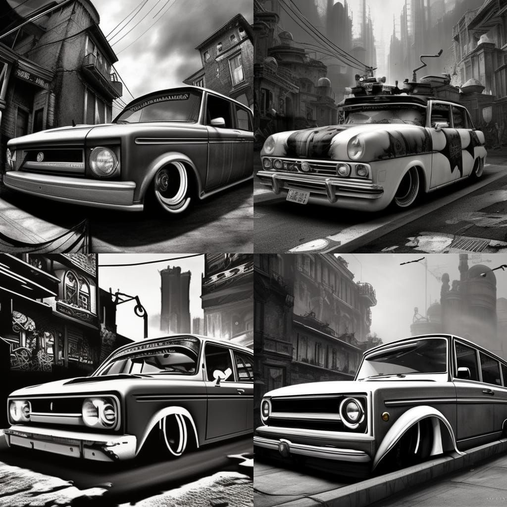 Epic Lowrider VW Bus in Retro Street: Hyperrealistic